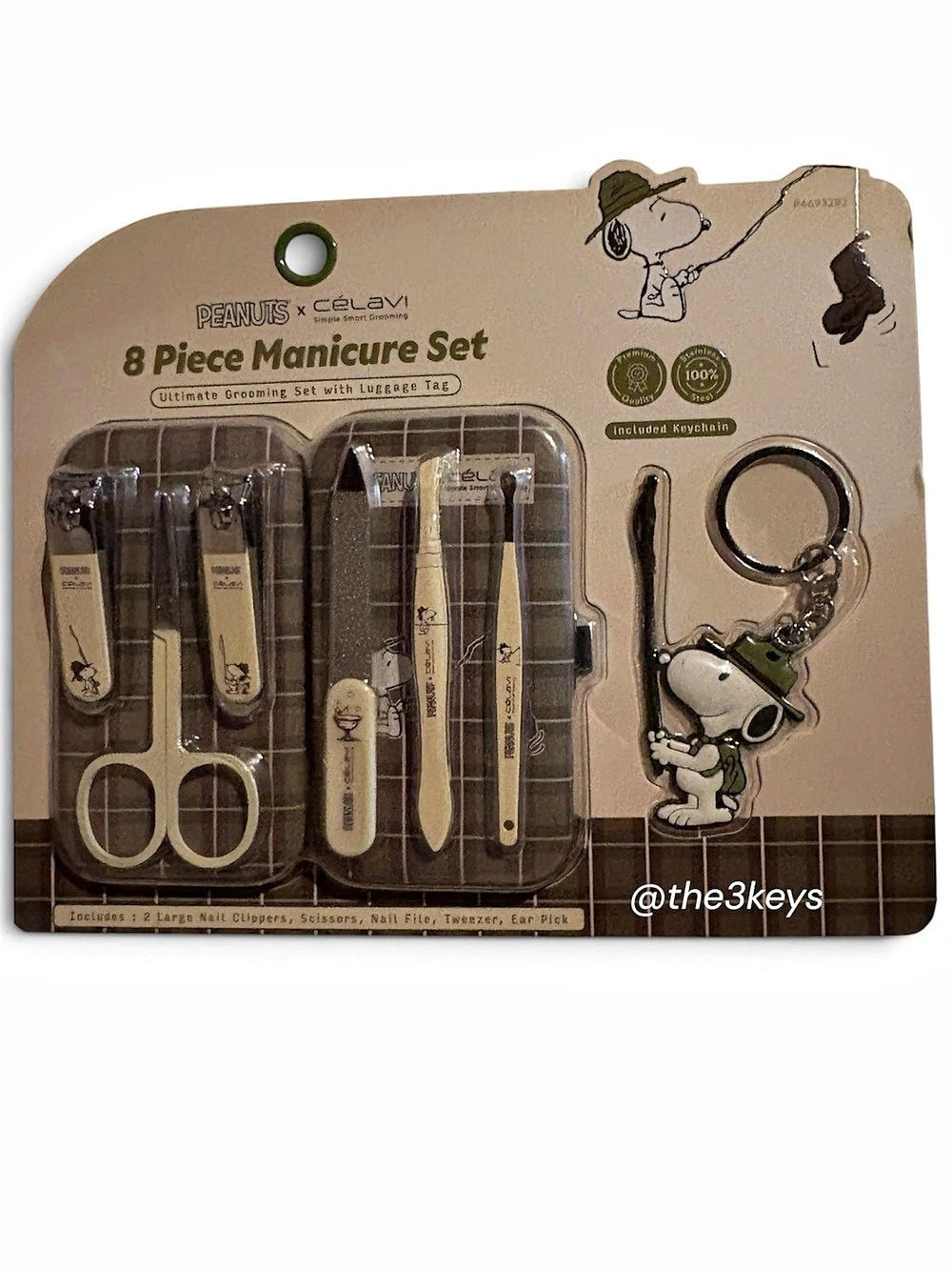 Peanuts 8 Piece Manicure Set Manicure Set with Keychain NWT